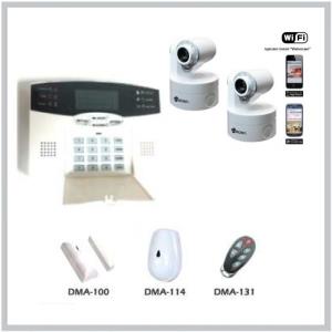 1 Pack Alarme E100 et 2 Cameras IP VisionCam Wifi, motorisee,V 5.5