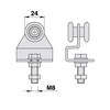 Charriot coulissant suspendu pour monorail - avec platine à visser - 2R-D24-30Kg