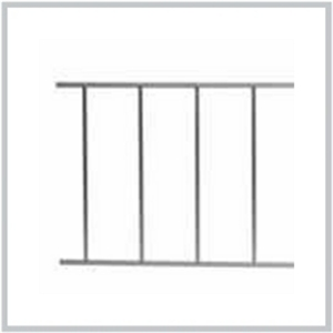 Lisse tubulaire rectangulaire en aluminium Verni, dim. 6500 x100 x 40 mm