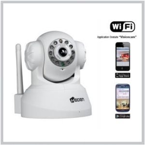 Camera IP VisionCam Wifi, motorisee,V 2.2, Couleur Blanc 