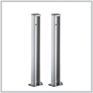 2 colonettes aluminium de 50 cm pour photocellule PUPILLA