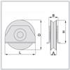 Roue gorge en V, galvanisées avec support à souder D118-H96-A30-B45-V92-700Kg