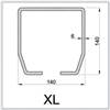 Monorail auto-portant acier galvanisée, Serie XL 140X140X6, Longueur 3 Mètres