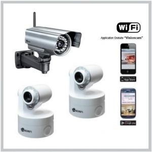3 Cameras IP VisionCam Wifi, 2 Cameras interieur, 1 Camera exterieur