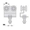 Charriot coulissant suspendu pour monorail - avec platine à visser - 4R-D24-50Kg