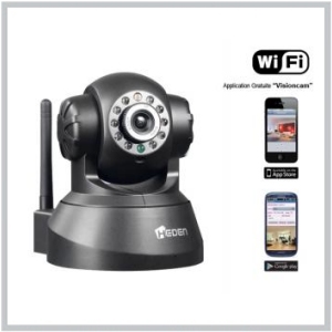 Camera IP VisionCam Wifi, motorisee,V 2.2, Couleur Noir