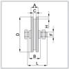 Roue gorge en U, galvanisées avec boulon simple D138-A30-B34-U20X10-700Kg