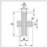 Roue gorge en U, galvanisées avec boulon simple D198-A30-B34-U20X10-700Kg