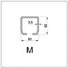 Monorail auto-portant acier galvanisée, Serie M 60X60X3,5, Longueur 3 Mètres